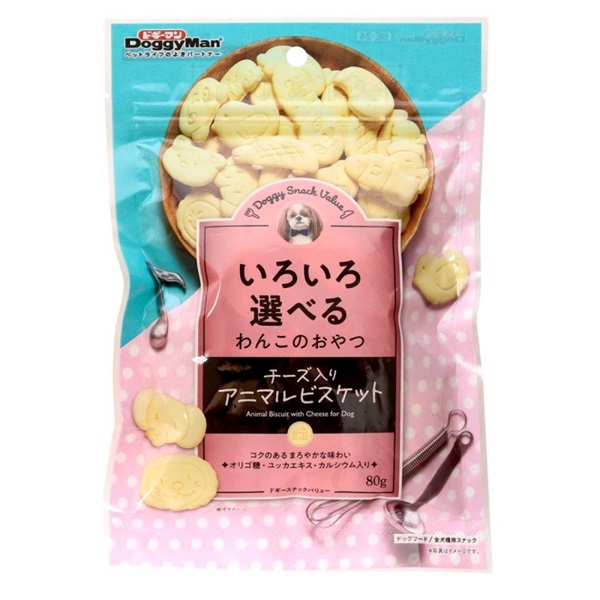 ドギーマン ドギースナックバリュー チーズ入りアニマルビスケット 80g(チーズ入り)