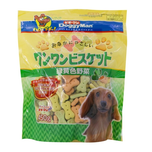 ◆ドギーマン おなかにやさしいワンワンビスケット 緑黄色野菜 450g