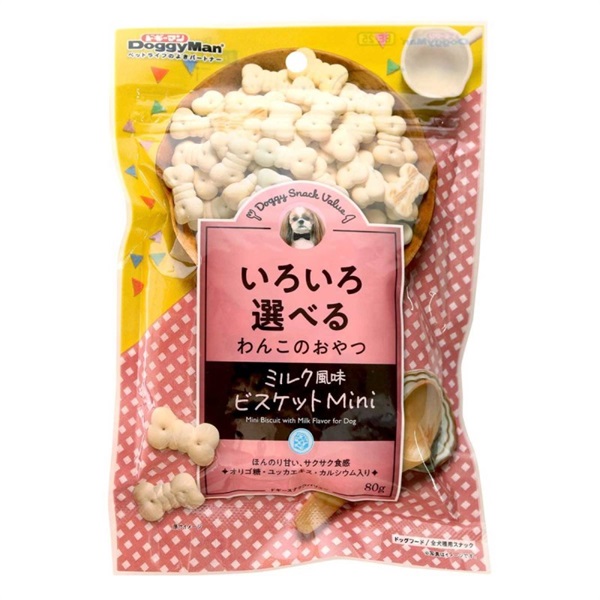 ドギーマン ドギースナックバリュー ミルク風味ビスケットMini 80g(ミルク風味ビスケットMini)