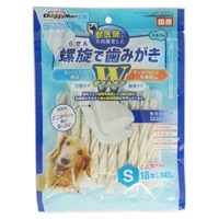 ドギーマン ホワイデント 螺旋で歯みがき Wケア S 18本(約140g)