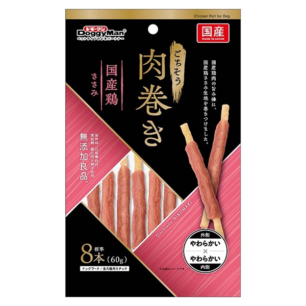 ドギーマン ごちそう肉巻き国産鶏ささみ  60ｇ