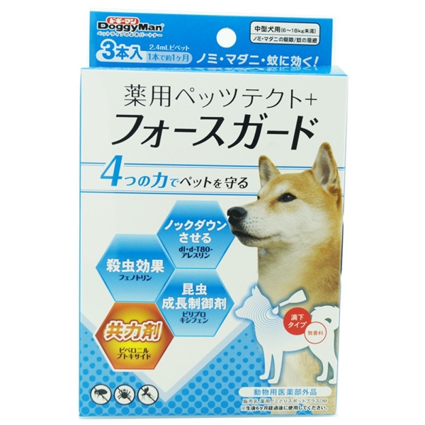 ドギーマン  薬用ペッツテクト+ フォースガード 中型犬用 3本入