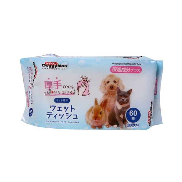 ドギーマンハヤシ ドギーマン ペット専用ウェットティッシュ 保湿成分プラス 60枚(保湿成分プラス)