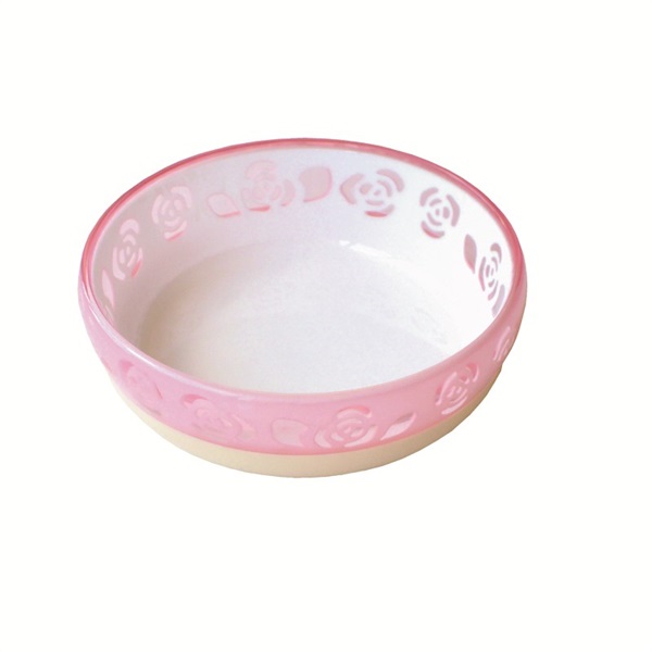 ペッツルート おいしく見えるニャン食器Sピンクローズ(Sピンクローズ)