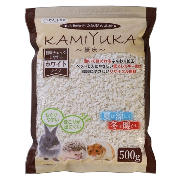 シーズイシハラ クリーンモフ 小動物用床材KAMIYUKA～紙床～ ホワイト 500g